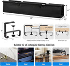 Under Desk Cable Management Tray - Heavy Duty No-Drill Clamp & Screw Mount, 28-Inch Cord Organizer for Home Office, Gaming Setup & Study Room, Holds Power Strip & Large Adapters (Black, 28"L x 5.5"W)