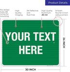 Personalized Custom Green Background Customize for Office, Business, Workplace, Home, Airbnb, Delivery Sign, 24x30 Inches, 3M EGP Reflective .080 Aluminum, Fade Resistant, Made in USA by Sigo Signs