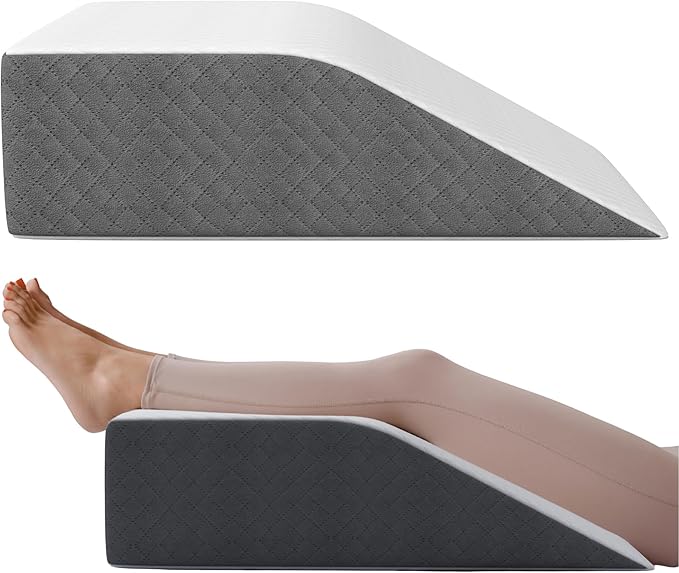 Kolbs Leg Elevation Pillow for After Surgery | Flat Top Bed Wedge Bolster Pillow for Legs | Foot, Knee, Ankle Elevation Post Surgery (Flat Top 7" Height)