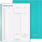 Planner Undated, Asten Daily Planner Agenda with to Do List, Hourly Schedules for Women and Men, Spiral Appointment Book with Elastic Closure, Inner Pocket 8.5" x 11" (Blue)