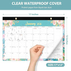 2026 Desk Calendar, Large Desktop/Wall Monthly Calendar (Jan. 2026 - Jun. 2027) 17'' x 12'' School Year Desk Planner for Teacher Family School Office Supplies