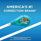 BIC Wite-Out Brand Mini Correction Tape, 16.4 Feet, 12-Count Pack of White Correction Tape, Compact Tape Office or School Supplies