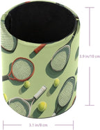 Leather Pen Holder for Desk Tennis Balls Racket Painted Pencil Cup Desktop Organizer Makeup Brush Holders Office Supplies for Home, Kids & School