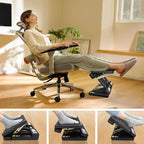 Arejonner Foldable Foot Rest, Computer Foot Rest Under Desk, 12Modes Adjustable Ergonomic for Office, Loading Capacity 80 pounds, Removable Soft Cloth Pad,All-Season(Yellow)