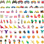 CLOCK KING 90pcs 3D Cute Kids Erasers, Random Desktop Pet Toys Gifts, Classroom Rewards Kids Party Gifts, Various Styles Such as Animals, Food, Plants, Space, Princess, Sports, Halloween, Christmas