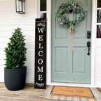Welcome Porch Sign Decor Wooden Hanging Sign Door Porch Standing Decorative Signs Plaques for Front Door Farmhouse Outdoor Indoor Welcome Sign 47.2"H（black）