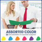 File Folder, PANDRI 120 Pack Colored File Folder, 1/3 Cut Tab, Letter Size, Assorted 6 Colors Filing Folder for Office School Business