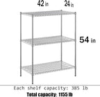 Regal Altair 24" Deep x 42" Wide x 54" Height Wire Shelving Kit | 3-Tier | NSF Commercial Storage Rack Unit