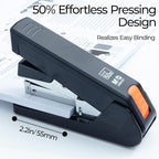 M&G Effortless Stapler 50 Sheet Capacity One-Touch Stapling, Heavy Duty Desktop Stapler Includes 1000 Staples and Remover, Portable Handheld Staplers for Home Office (Black)