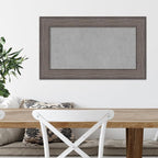 Amanti Art Grey Framed Magnetic Board 17x29 Small Vision Board for use with Magnets, 100% Metal Sheet to Display Items as Office Decor or for Home Organization in mudroom, Kitchen or Kids Room