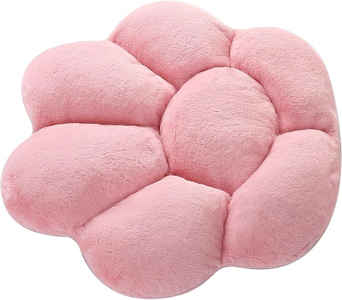 Ditucu Cat Paw Cushion Kawaii Chair Cushions 27.5 x 23.6 inch Cute Stuff Seat Pad Comfy Lazy Sofa Office Floor Pillow for Gaming Chairs Room Decor Pink