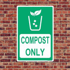 Locmorly Aluminum Sign, Compost Only Sign, 8x12 Inch, Metal Compost Signs Decorative for Indoor or Outdoor