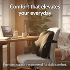 Everlasting Comfort Lumbar Support Pillow for Office Chair - Memory Foam Back Cushion for Car Seat - Promotes Better Posture, Back Pain Relief - Ideal Gaming and Desk Chairs Work and Home Essentials