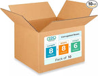 Small Moving & Shipping Boxes 8x8x6 inches (10-Pack) - Extra Strength 200 lb vs Regular - Corrugated Boxes for Packaging Moving - Small Moving Box - Strong Packaging Box by IDL Packaging