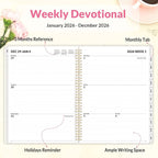 SUNEE 2026 Planner, Weekly and Monthly Calendar Planner, January 2026-December 2026, Daily Agenda with Tabs, Note Pages, Spiral Binding, 8.5"x11", Watercolor Flowers