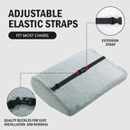 HOMBYS Lumbar Support Pillow for Recliner Chair, Memory Foam Back Support Cushion for Elderly,Extra Large Lumbar Support Pillow,Thick Backrest for Home Reading (Light Grey, 20“x13.5"x5")