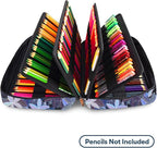 YOUSHAERS 300 Slots Pencil Case - Color Pencil Case Organizer Pen Case with Multilayer Holder for Prismacolor Colored Pencils & Gel Pen (Leaves)