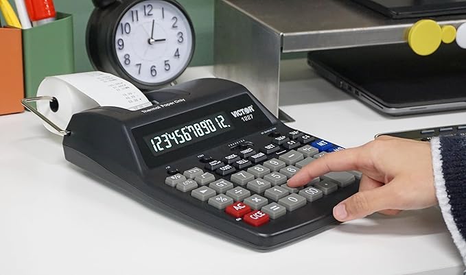 Victor Thermal Printing Calculator with Check & Correct – Fast, Ink-Free Printing, Large Screen, Smudge-Free Results for Office & Accounting
