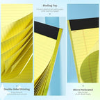 Roneky Legal Pads 8.5 x 11 Yellow Note Pads, 2 Pack College Ruled Notepads 8.5 x 11 Lined Paper, Yellow Notebook Paper Writing Pads 30 Sheets Per Legal Pads 8.5x11 for Home Office School Supplies