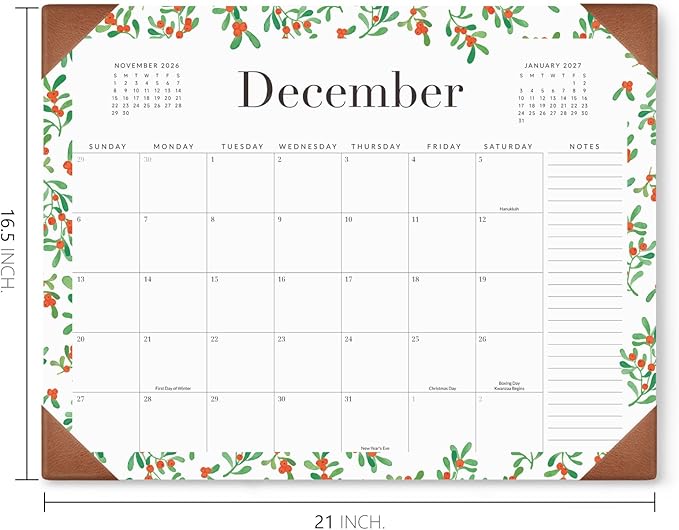 Jotsome Large Desk Calendar 2026-2027 with Protective Pad, Desktop Calendar Pad From January 2026 to June 2027 21x16.5 inch, for Home Office and School, Easy Planning