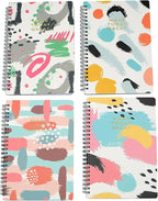 Yansanido Spiral Notebook, 4 Pcs A5 Thick Graffiti Design Hardcover 8mm Ruled 4 Color 80 Sheets -160 Pages Journals for Study and Notes (Colorful)