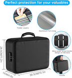 ENGPOW 5200°F Fireproof Document Bag with Lock, Upgraded Heat Insulated Fireproof Box 8 Layers File Organizer, Portable Home Travel Safe Storage for Important Documents,Passports,Laptop, Black(Soft)