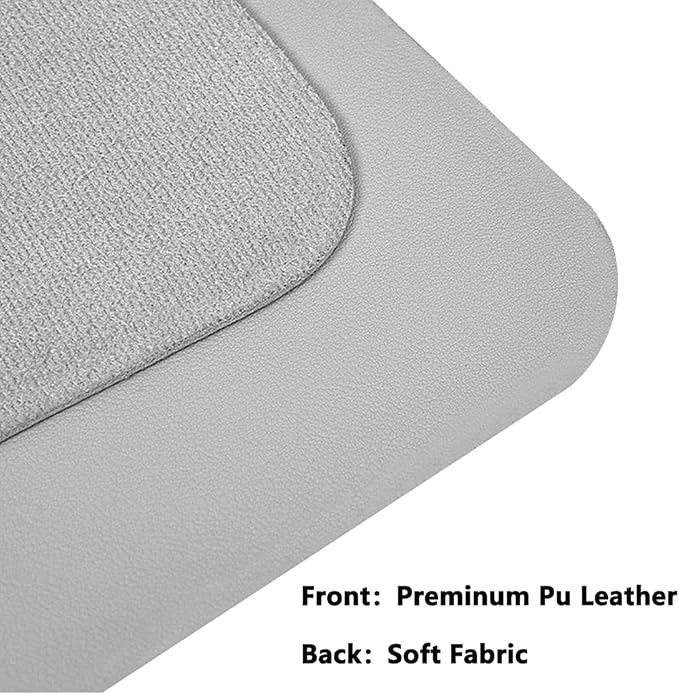 PU Leather Desk Pad Protector Gaming Mouse Pad Non Slip Desk Mat for Keyboard and Mouse Waterproof Desk Writing Pad for Office and Home Desk Accessories(Gray, 47.2 * 17.7)
