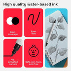 ARTISTRO 5 Black Acrylic Paint Markers - Paint Pens Dual Tip Brush + Fine Ideal for Calligraphy - Perfect for Fabric, Rock, Glass, Wood, DIY - Art Supplies, Stocking Stuffers, Christmas Gift Idea