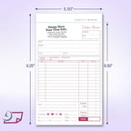 NextDayLabels - NCR Carbonless Order Forms, Bound Wraparound Cover, 50 Sets per Book. (5-1/2 x 8-1/2" - 2 Part)