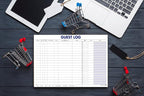Guest Log Book for Automotive Dealerships – Customer Sign-in Tracking Log – 17" × 11" Visitor Registration Book – 100-Sheet Pad for Auto Service Centers, Repair Shops, Lead Management - 4 Pad