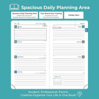 IN-LUXPRO Planner 2026 Daily Weekly and Monthly,6.5"x3.75",12 Months Spiral Bound Calendar Agenda with Self-adhesive Pen Holder,2026 Appointment Book with Vegan Leather Soft Cover,Light Blue