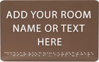 ADA CENTRAL SIGNS - 9" X6" Personalized Custom Sign - ADA Compliant Tactile Graphics Grade 2 Braille Text Acrylic Wall Signs - Add Your Room Name Text Sign for Home School Office Business Workplace