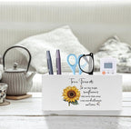 Exqcom Friend Gifts Pen Pencil Holder, Long Distance Friendship Gifts, True Friends Are Like Bright Sunflowers Pencil Pen Holder Organizer for Home Office Desk Accessories
