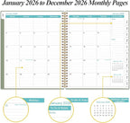 2026 Planner - Weekly Monthly Planner 2026 from January 2026 to December 2026 with 12 Monthly Tabs, Flexible Cover, Inner Pocket, 8.5" x 11", Green