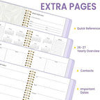 2026 Planner, Annecy Weekly ＆ Monthly Planner 2026, Jan. 2026 – Dec. 2026, 9" x 11" Monthly Agenda Planner with Tabs, Vegan Leather Cover, Spiral Binding, Double-sided Pocket, Bookmark, Purple