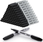Keebor Black Permanent Markers Bulk of 100 Pack, Fine Point Permanent Marker Set, Waterproof, Quick Drying, School & Office Supplies