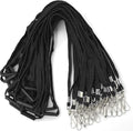 Bird Fiy Lanyards Safety Black Lanyards Neck Flat Premium Breakaway Badge Lanyard with J-Hook for ID Nametag Badge Holder (Black, 25 PCS)