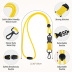 Fishent Breakaway Neck Lanyards for ID Badges, Adjustable Durable Heavy Duty Lanyard with Detachable Buckle for Keys Holder (Pineapple)