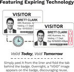Threshold 3.25 Inch Tab Expiring Visitor Badges on a Roll | 4 Rolls (1,000 Badges) Compatible with Brother Direct Thermal Printers | Name Tag Stickers | Hospital, Office & Secretary Supplies