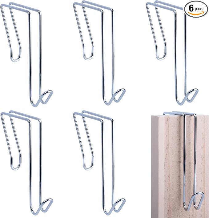 LIGHUFEIC 5 Pack Wire Cubicle Hook,Cubicle Accessories Wall Hangers for Clothing Mirrors, Pictures, Hats, and Bags in Office Cubicles Panels Cubicle Hooks(slive)