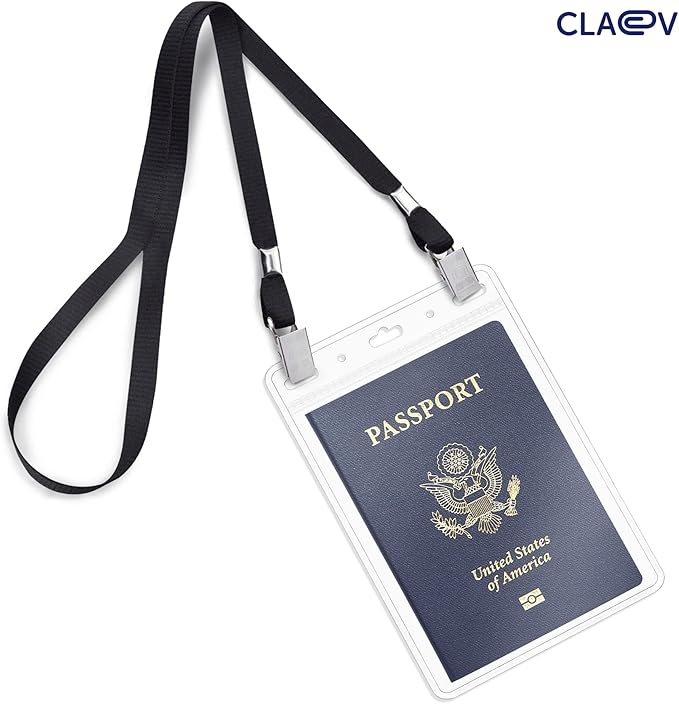 Claev Flexible and Tear Resistant Vertical 4x6 Passport & Card Holders (4x6 Extra Large (XXL), 100 Pack), Clear Zipperless ID Plastic Name Card Badge Holders for Travel, Conferences, Conventions