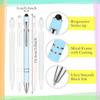 Zonon 38 Pieces Rubberized Ballpoint Pen with Stylus Tip Stylish Metal Pen Capacitive Styli with Soft Rubberized Grip, Black Ink for Most Devices(Morandi Colors)