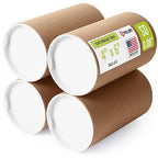 4" x 6" Reinforced Kraft Paper Mailing Tubes, Pack of 4 Tubes with 2 Caps Each – USPS Approved Poster Tube – Made in USA Cardboard Tube for Shipping and Storing Posters, Prints, Artwork, or Documents