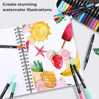 Ohuhu Markers for Adult Coloring Books No Bleeding 120 Colors Coloring Markers Water-based Dual Tips Fineliner & Brush Drawing Pens Art Pens for Kids Adults Sketch Journal - Maui - Black