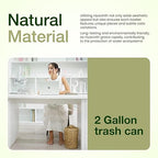 Tidita 2 Gallons Wicker Waste Basket - Water Hyacinth Bathroom Garbage Can with a Lid - Bathroom Trash Can Boho Style - Wicker Trash Can with Lid for Household, Kitchen - Removable Liner, Iron Frame