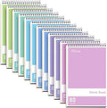 Alitte Steno Pads Spiral 6x9-12 Pack Pastel Colors - Perfect for Work, School, and Home Use, Easy Tear-Off Pages, Gregg ruled, White Paper - No Ink Bleeds - 80 Sheets