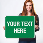 Personalized Custom Green Background Customize for Office, Business, Workplace, Home, Airbnb, Delivery Sign, 18x24 Inches, 3M EGP Reflective .080 Aluminum, Fade Resistant, Made in USA by Sigo Signs