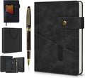 vfaejll A5 Lined Leather Journal Notebook,Hardcover Journal Set with Pen and Gift Box,100Pages 100gsm Thick Ruled Paper Daily Diary for Men Women School,Travel,Business,Work,Writing 5.9" X 8.4"