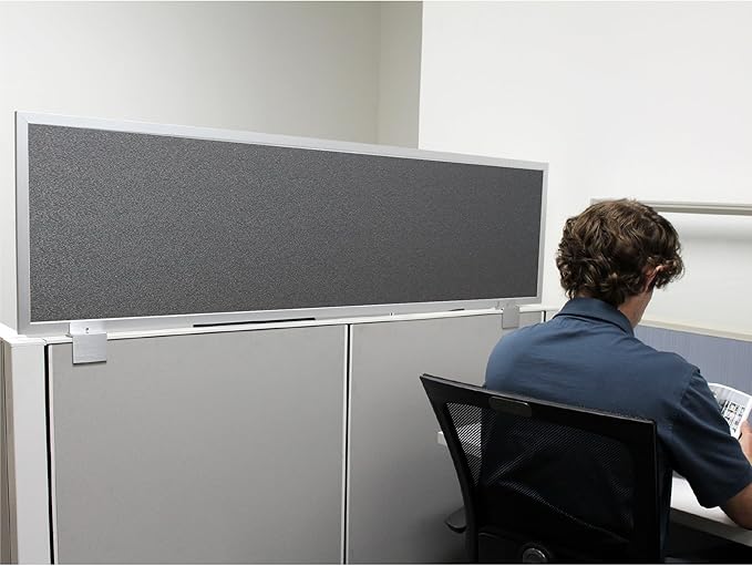 OBEX Acoustical Cubicle Privacy Screen Extender Desk Panel & Office Divider, Add Separation & Block Noise, 18" x 42", Graphite