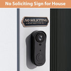 Brass No Soliciting Sign, No Soliciting Sign for House - Solid Brass Wall Plaque Handmade Traditional Home Decor, Elegant No Soliciting Do Not Knock or Ring Bell Sign for Office and Business (Brass color)